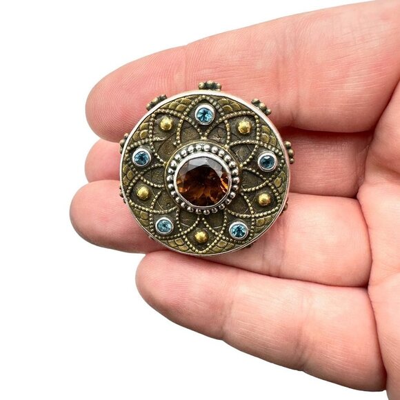 Echo of the Dreamer Womans Ring Blue Topaz Sterling Silver Size 7 Mars Valentine - Picture 5 of 12